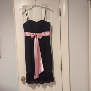 Black dress pink bow